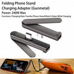 USB-C Foldable Phone Stand Charging Adapter – 240W Fast Charging & Data Transfer