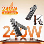 USB-C Foldable Phone Stand Charging Adapter – 240W Fast Charging & Data Transfer