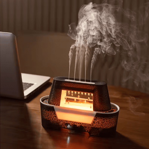 Raindrop Aroma Humidifier with Flame LED & Remote Control